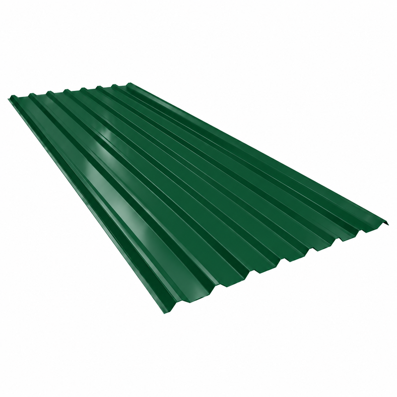 Lamina techo rectangular esmaltada verde 0.42 mm x 1.06 x metro ArcelorMittal