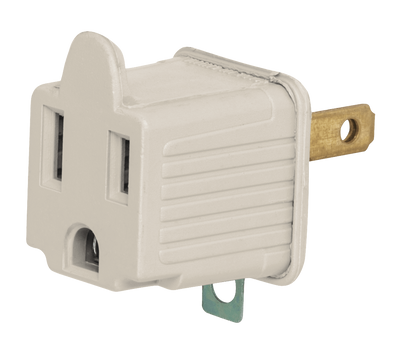 Adaptador polarizado para enchufe 15A 127V (3 a 2) gris Volteck AD-32G / 46254 (2 por paquete)