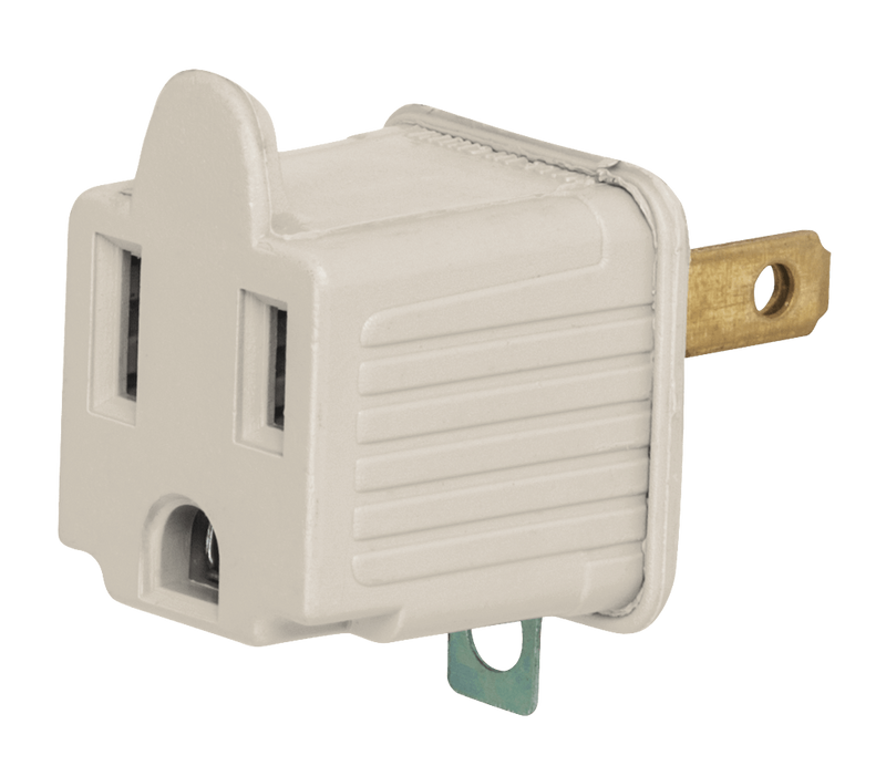 Adaptador polarizado para enchufe 15A 127V (3 a 2) gris Volteck AD-32G / 46254 (2 por paquete)