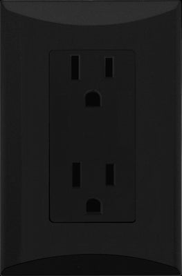 Tomacorriente doble 15A 110V TR negro Plata Eagle 1009A-BK