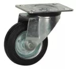 Rueda giratoria de goma base parche negra 150 mm 160 kg 75731