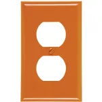Placa doble plastica para tomacorriente naranja Eagle 2132-RN