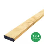 Regla de pino seco tratado cepillado 1" x 4" (19 x 90 mm) x 3.2 metros