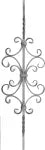 Panel retorcido con rizo 260 x 900 mm (12 mm) hierro forjado decorativo para rejas 52/F/1