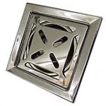 Drenaje cuadrado 10 cm de acero inoxidable salida de 50 cm (2") cromo Coflex PC-301