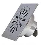 Drenaje cuadrado 10 cm metalico con trampa salida de 50 mm (2") cromo Coflex PC-310