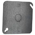 Tapa EMT cuadrada 4" x 4" con hueco KO 12 mm (1/2") UL