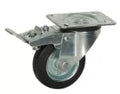 Rueda giratoria de goma con platina y freno negra 160 mm 160 kg 75732