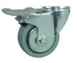 Rueda giratoria de polipropileno con freno gris 60 mm 55 kg 17108