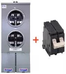 Base para 2 medidores con 2 breakers 2 polos 100A Cutler Hammer CHM2100MR3+CH2100x2