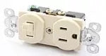 Tomacorriente e interruptor tipo palanca 15A 125-277V marfil Eagle 274-V