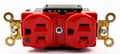 Tomacorriente doble 15A 110V UL grado hospitalario rojo Eagle H8200-RD