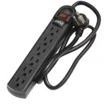 Regleta 6 tomas conector curvo 15A 110V negro Eagle 1135-BK