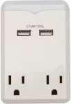 Lampara veladora LED con 2 tomas y USB blanco E-Light Eagle DR-1532