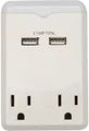 Lampara veladora LED con 2 tomas y USB blanco E-Light Eagle DR-1532