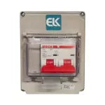 Breaker 2 polos 100A con caja para intemperie pequeña de parche