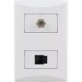 Conector para telefono RJ11 y TV coaxial blanco Plata Eagle 1007-AW