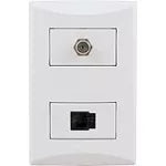 Conector para telefono RJ11 y TV coaxial blanco Plata Eagle 1007-AW