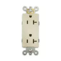 Tomacorriente doble 20A 110V comercial marfil Plata Eagle 7352-V