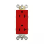 Tomacorriente doble 20A 110V tierra aislada rojo Decor Eagle ULIG6242-RD