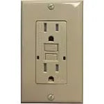 Tomacorriente doble 15A 110V UL GFCI con indicador de vida marfil Eagle TST15-V