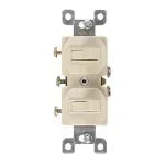 Interruptor doble tipo palanca 15A 125V marfil Eagle 271-V