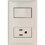 Tomacorriente e interruptor 15A 110V marfil Plata Eagle 1006-V