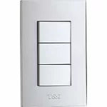 Interruptor triple 16A 110V plata T&J Eagle 8005S-PL