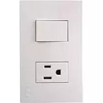 Tomacorriente e interruptor 16A 110V blanco T&J Eagle 8006S-W