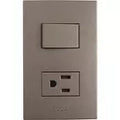Tomacorriente e interruptor 16A 110V negro T&J Eagle 8006S-BK