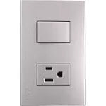 Tomacorriente e interruptor 16A 110V plata T&J Eagle 8006S-PL