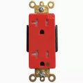 Tomacorriente doble 20A 110V TR grado hospitalario rojo Decor Eagle 7650-RD