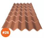 Lamina techo tipo teja Toledo Plus rojo 0.46 mm x 1.10 x 3.65 metros Metalco