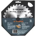 Disco para sierra circular corte madera 8-1/4" 24T Truper ST-824 / 18302
