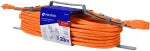 Extension electrica polarizada de uso rudo 3 tomas 20 metros naranja 13A 16AWG Volteck ER-20X16 / 48049