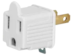 Adaptador polarizado para enchufe 15A 127V (3 a 2) blanco Volteck AD-32B / 46252 (2 por paquete)