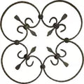Roseta para hierro forjado 380 mm (alto) x 380 mm (largo) 03.019