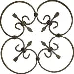 Roseta para hierro forjado 380 mm (alto) x 380 mm (largo) 03.019