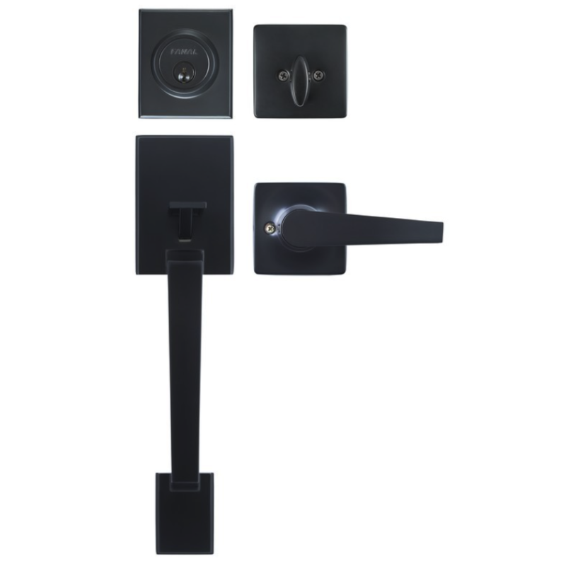 Cerradura principal con manija Cannes negro 514 CP Marsella Fanal 90490-006