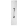 Tiradera de manija con placa 3-1/2" x 15" aluminio satinado National Hardware N270-404