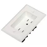 Tomacorriente doble de empotrar 15A 110V con placa TR blanco Eagle TR1108-W