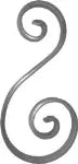 Rizo 120 x 120 mm (16 x 4 mm) hierro forjado decorativo para rejas 74/21