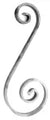 Rizo 120 x 290 mm (16 x 4 mm) hierro forjado decorativo para rejas 74/15