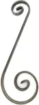 Rizo 120 x 360 mm (16 x 4 mm) hierro forjado decorativo para rejas 74/9