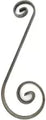 Rizo 120 x 360 mm (16 x 4 mm) hierro forjado decorativo para rejas 74/9