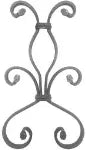 Roseta de presion 200 x 345 mm (12 x 6 mm) hierro forjado decorativo para rejas 35/2
