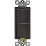 Interruptor doble 15A 220V negro Decor Eagle 3282-BK