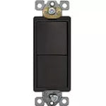 Interruptor doble 3 vias 15A 220V negro Decor Eagle 3282-3BK