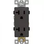 Tomacorriente doble 20A 110V comercial TR negro Decor Eagle TR7352-BK