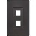 Placa doble con tornillo oculto para conector jack negra Decor Eagle SI8872-BK